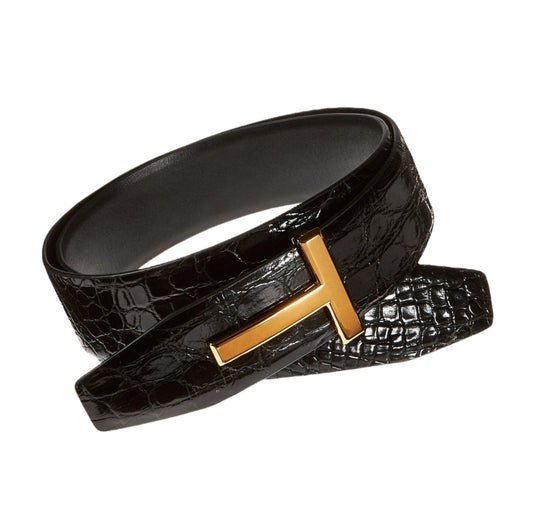 T Icon Belt Croc Pattern